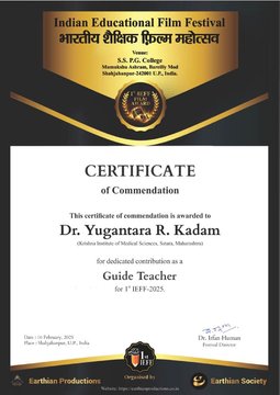 Dr. Yugantara Ramesh Kadam Best Guide Award