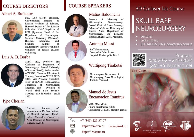 3D Cadaver lab Course - SKULL BASE NEUROSURGERY