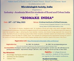 National Level Student Conference 2023,  Industry-Academia Meet for students of Rural and Urban India on  BIOMAKE IN INDIA